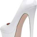 Elisabet Tang Women's Platform High Heels Pumps Shoes Peep Toe 5.5 inch Stilettos Slip On for Dress Wedding Party Prom 7