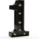 OYCBUZO Light Up Black Alphabet Marquee Number Sign LED Marquee Number Lights Sign for Night Light Home Bar Christmas Lamp Birthday Party Wedding Decoration 1