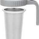 Cold Brew Coffee Filter with Pour Spout Lid for 32 OZ Wide Mouth Mason Jar, 304 Stainless Steel Strainer with Seal Ring for Iced Drinks, Sun Tea Infuser and Cold Brew Coffee Maker