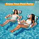 Funscape Pool Floats Chairs Adult, 2 Packs Heavy Duty Inflatable Swimming Pool Lounges, Fabric Floating Hammock Seat, Kid Blow Pool Noodle Lake Raft Floaties, Fun Summer Beach Water Party GameRainbow