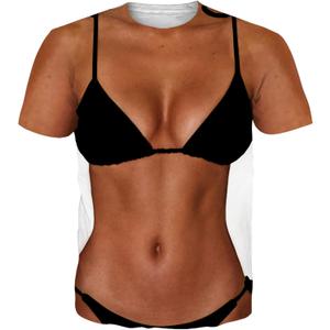 Goodstoworld Unisex 3D Fake Abs T Shirts Shredded Chest Printed Short Sleeve Costume Novelty Tees Shirt (XL)