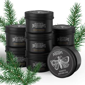 Dr. Killigan's Cedarwood Chip Canisters - Moth Repellent for Closets, Cedar Blocks for Clothes Storage, Drawer Deodorizers, 8 Reusable Tins with Wood Shavings