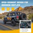 Seven Sparta Front Grill with 3 Amber LED Lights Compatible with 2018-2023 Jeep Wrangler JL JLU Gladiator JT, ABS Grille (Matte Black)