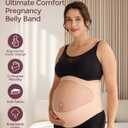 Momcozy Pregnancy Belly Band, CozySupport Ergonest Maternity Belly Band, Invisible Pregnancy Belt for Back, Abdomen, Waist, Size XL