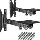 SPS-508 Speaker Wall Mount Stand, Rotatable Angle, Adjustable Swivel Tilt Speaker Mount Bracket, Home Surround Sound System 100 lbs Capacity (2 Packs, Black)