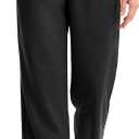 AFITNE Womens Linen Wide Leg Pants High Waist Casual Loose Palazzo Pants with Pockets Flowy Lounge Work Pants 28 (Medium, Black)