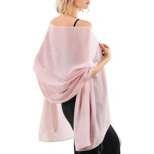 FURTALK Chiffon Shawl Wraps for Women Evening Dresses Soft Scarf Formal Wedding Bridal Scarves, Pink