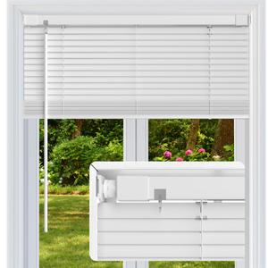 No Drill Mini Blinds, Horizontal Window Blinds & Shades, 33" Wx48 H, White