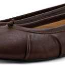 Tabi Ballet Flats for Women Dressy Casual Shoes Split Toe Wide Flats Light Weight Japanese Shoes (10, Brown)