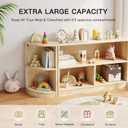 Rubber Wood Corner Cabinet, 2-Tier Kids Montessori Shelf, Toy Storage Organizer and Book Shelf for Playroom, Nursery, Kids Room, Kindergarten