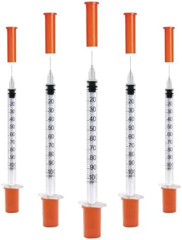 U-100 1cc Syringes with 31g 5/16" (8mm) , Individually Wrapped, Pack of 100