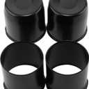 4Pcs 4.25inch Stainless Trailer Wheel Center Caps Push Through Center Hub Cap for Truck SUV RV Wheel Rim, Combination of Concave and Open End Matt Black Wheel Hub Covers