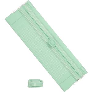 PATIKIL Paper Cutter Trimmer, A4 Straight Small Portable Paper Slide Paper Slicer with Safe-Guard for Craft Cardstock Label Card, Scrapbook Photo, Green, with 1 Blade