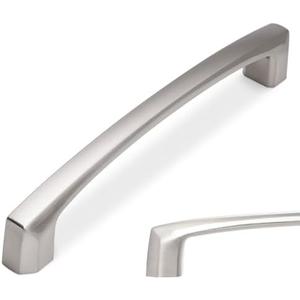 BUKOBYHE 10 Pack 5 Inch Kitchen Cabinet Handles Brushed Satin Nickel Cabinet Pulls Silver Drawer Pulls Zinc Alloy Kitchen Hardware