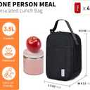 NOL Natural Organic Lifestyle Insulated Lunch Bag for Adult - Snack Bag Lunch Cooler Bag Soft Lunch Tote Bag for Work, Black