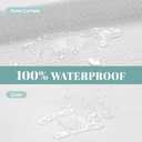 Eachope White Extra Long No Hook Waffle Weave Shower Curtain with snap-in Liner Replacement, 230GSM Waterproof Fabric Hotel Shower Curtain Set for Bathroom, Through Mesh Top Window,71Wx86H