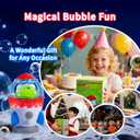 Rocket-Shaped Bubble Machine for Kids & Pets - Dual Powerful Bubble Outlets, Automatic 360 Rotation, Adjustable LED Lights & Music Ideal for Indoor/Outdoor Birthday Parties