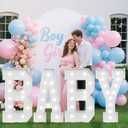 4FT Baby Marquee Letters, Baby Letters for Baby Shower Decorations for Girl Boy, Large Light Up Letter 4 Feet Tall for Gender Reveal Party Supplies, Colorful Sign, Backdrop