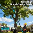 2-in-1 Electric Pole Saws for Tree Trimming, 6 Inch Mini Chainsaw Cordless with Extension Pole, 2 x 4000mAh Batteries,Battery Powered Pole Chain Saw, Tree Trimmer Limb Branch Cutter Pruner (Blue)