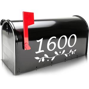 ASSURED SIGNS 3 Inch REFLECTIVE Mailbox Numbers for Outside - 5 Complete Sets 0-9 Numbers - Self Adhesive Vinyl Stickers for Mailbox - Weatherproof White Address Number Decals
