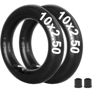 2 Pack 10x2.50 Thicker Butyl Inner Tube with TR87 Bent Valve Stem 10 Inch Inner Tube for Smart Self Balancing Electric Scooter 36v 48v 400w 500w 800w Hub Motor Mijia M365