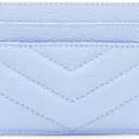 Womens Leather Card Holder Wallet | Slim Luxury Vegan Leather Compact Wallet | Thin Designer Quality Leather Credit Card Minimalist Wallet for Women (Baby Blue)