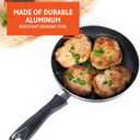 IMUSA 8in Bistro Aluminum Nonstick Fry Pan with Cool Touch Handle, Small Skillet for Eggs, Omelets, Sauteing, and Everyday Cooking, Black