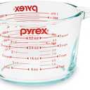 Pyrex 4-Cup Glass Measuring Cup For Baking and Cooking, Dishwasher, Freezer, Microwave, and Preheated Oven Safe, Essential Kitchen Tools