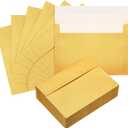 Yahenda 300 Pack 5 x 7 Envelopes Bulk A7 Kraft Paper Invitation Envelopes for Wedding Bridal Shower Birthday Party Invitations Greeting Cards Photos Postcards Mailing(Gold)