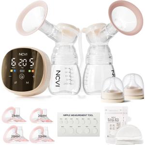 NCVI Electric Breast Pump 8116, Customizable Suction, Speed & Mode, 4400mAh Rechargeable Hospital-Grade Portable Pump with LED Display & Night Light, Quiet & Comfortable for Efficient Breastfeeding