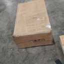 LITTLE TREE 63" Rustic Oval Dining Table for 2-4, Sturdy MDF Farmhouse Kitchen Table with Metal Strip Base, for Living Room, Office, Restaurant, Multi-Use, Umber