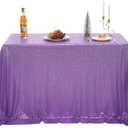nanbowang Sequin Tablecloth - Light Purple Table Cloths for Parties Rectangular Table Cover Overlay Sequin Fabric Table Linens Birthday/Baby Shower/Tea Party Decor (50" x 50" (Square))