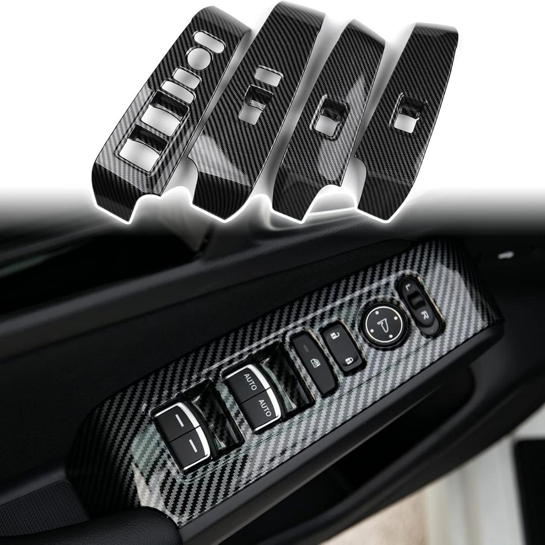 Thenice Compatible with Honda Civic Accessories Window Control Panel Door Armrest Cover Trims Interior Accessory for Civic 2022 2023 2024 2025 2026 (Carbon Fiber Print)