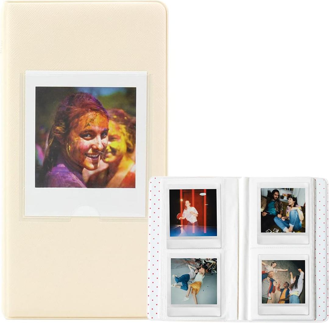 WOGOZAN 64 Pockets Album for Fujifilm Instax Square Film Photo Album SQ40 SQ1 SQ6 SQ10 SQ20 SP-3 Square Instant Film Camera (White)