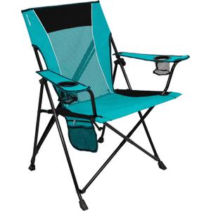Kijaro Dual Lock Portable Camping Chair - Versatile Folding Sports and Outdoor Chair for Lawn - Locks Position - Ionian Turquoise