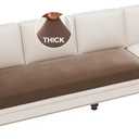 Fleece Couch Cushion Covers Stretch Couch Covers for 3 Cushion Couch Sofa Thick and Soft Couch Covers Washable (3 Seater Cushion Cover, Camel)