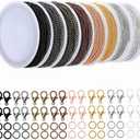80ft Jewelry Making Kit - 8 Color Stainless Steel Curb Chain, 240 Jump Rings & 80 Lobster Clasps for DIY Bracelet, Earring & Necklace Crafts (2*3 mm)