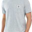 NORTHYARD Men's Cotton Shirts Heavyweight Short Sleeve Casual T-Shirts with Chest Pocket Work Wear (Gray, M)