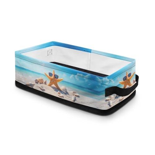 Garucesta Rectangular Storage Basket for Organizing Bathroom Storage Bins Toilet Paper Towels Baskets Small Items Organizer Storage Container Box, Sunglasses Starfish Sea Shell Conch Beach Theme