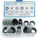 60 Pcs AC Compressor Seal Kit, Air Conditioning Compressor Port Seal Washer Kit, 6 Types A/C System Compressor Gasket Seals Assortment Kit,AC Seal Replacement Kit
