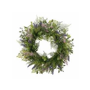 HH SPRING FLORAL WREATH PINK PURPLE 22IN