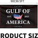 Gul-f Of America Flag 3x5 FT Outdoor Canvas Header and Double Sided with 2 Brass Grommets (Black)
