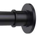 Black Shower Curtain Rod Tension Adjustable up to 66" long Never Rust Non-Slip Spring Tension Shower Rod No Drilling Stainless Steel Curtain Pole Use Bathroom, Closet, Window, Room Divider