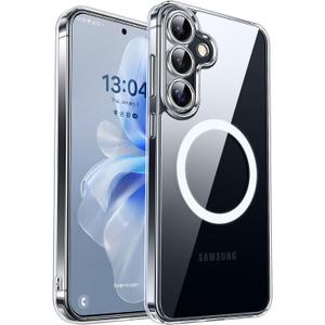 CANSHN Designed for Samsung Galaxy S25 Case (2025) [Full Camera Protection] [Compatible with Magsafe], Crystal Clear