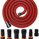 10FT Shop Vac Hose, Dust Collection Hose Kit for Home&Shop Vacuums System with 6 Adapters for Woodworking Power Tool & Sander, Compatible with festool/dewalt/bosch/ryobi/makita, etc Most Multi-Brands