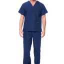 Dagacci Scrubs for Men Set - V-Neck Scrub Top and Cargo Pants - 8 Pockets Men Scrubs Set.M