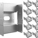 10 x 10 pcs Nominal 4x6 Heavy Duty Post Base for Concrete, Adjustable Galvanized Steel Deck Post Bracket, Post Anchor with 1-inch Standoff for Deck/Patio/Pergola