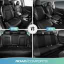 Road Comforts Car Seat Cover Full Set, Leather Mesh Seat Covers, Airbag Compatible, Universal Fit for Most Cars, SUVs, Trucks, and Vans - Black