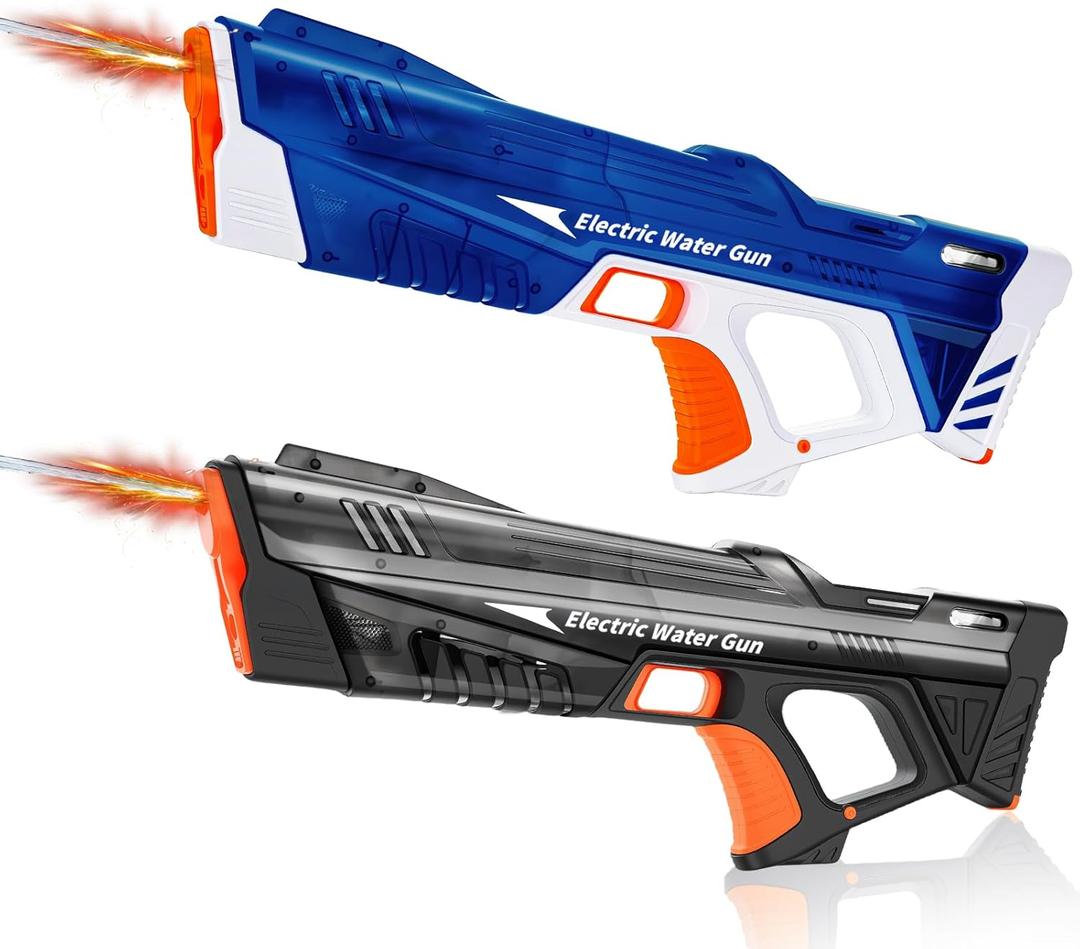 2Packs Electric Water Gun for Kids & Adults, Automatic Fill Up, Powerful Squirt Guns with 28-32 FT Long Range, Summer Outdoor Pool Beach Water Pistol/Blaster Toys