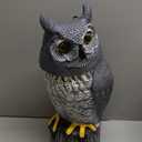 Solar Powered Garden Owl with Motion Detection, Rotating Head, Realistic Hoots and Silent Mode, Outdoor Statue and Sculpture, Owl Decoration for Home, Garden, Patio and Lawn